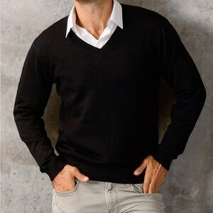 Andean 100% Alpaca men’s vneck black pullover sweater size medium